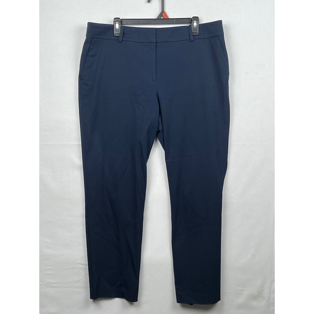 Ann Taylor Factory Curvy Trousers Womens 14 Navy Blue Stretch Dress Pants